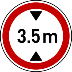  3.5m height restriction circular sign sticker 