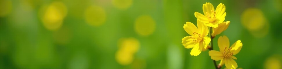 Fototapeta premium Bright yellow flowers in clusters on a slender stem, Toadflax flower, Garden flower