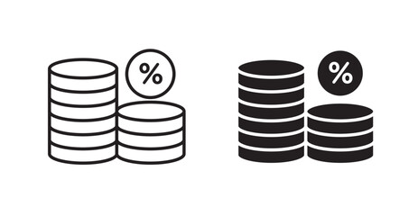 Interest thin line and fill vector icons set
