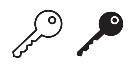 key thin line and fill vector icons set