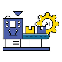 Automated Production and Technology Ai Vector Icon Design