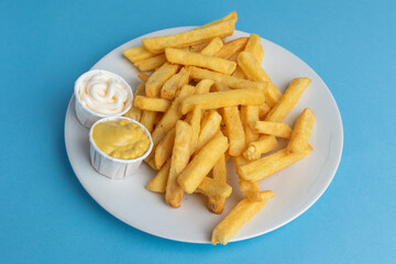 A Plate of Fries and Sauce