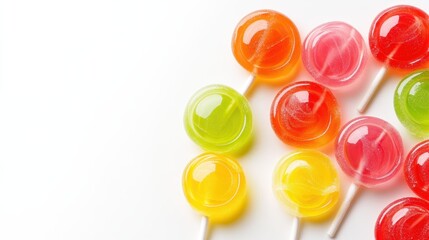 Diverse Lollipop Collection Spread On Light Surface