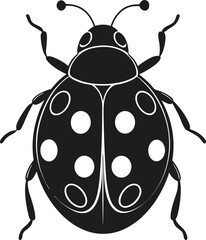 Elegant Ladybug Silhouette – Nature-Inspired Vector Illustration