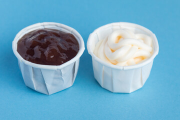 Sauce in paper container