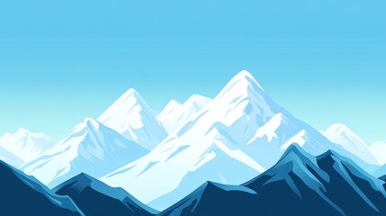 Fototapeta premium A panorama of serene, inspiring beauty is found in the majestic snow-capped mountains