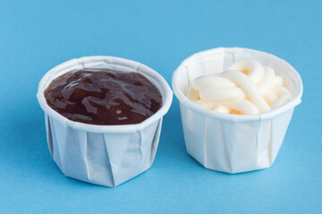Sauce in paper container