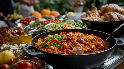 Obraz premium Delicious home-cooked meal preparation kitchen food photography cozy atmosphere close-up culinary arts