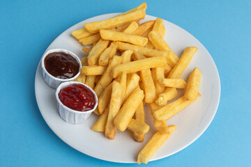 A Plate of Fries and Sauce