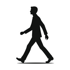 Professional Walking: Businessman with Briefcase Silhouette