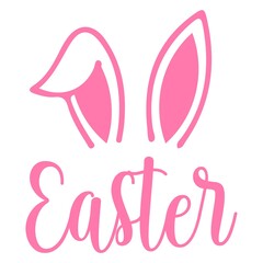 Easter typography clip art design on plain white transparent isolated background for card, shirt, hoodie, sweatshirt, apparel, tag, mug, icon, poster or badge