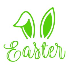 Easter typography clip art design on plain white transparent isolated background for card, shirt, hoodie, sweatshirt, apparel, tag, mug, icon, poster or badge