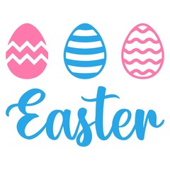 Easter typography clip art design on plain white transparent isolated background for card, shirt, hoodie, sweatshirt, apparel, tag, mug, icon, poster or badge