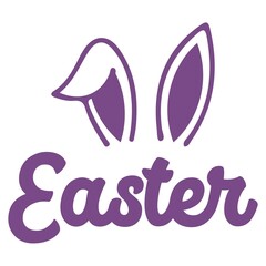 Fototapeta premium Easter typography clip art design on plain white transparent isolated background for card, shirt, hoodie, sweatshirt, apparel, tag, mug, icon, poster or badge