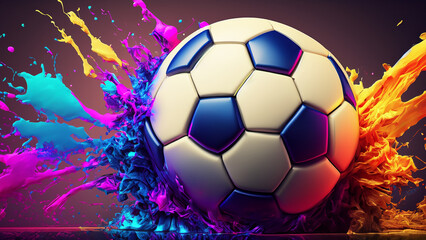 Fototapeta premium Background hyper realistic colorful football beautiful wallpaper hd best quality image art illustration design