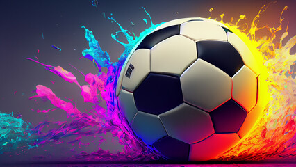 Obraz premium Background hyper realistic colorful football beautiful wallpaper hd best quality image art illustration design