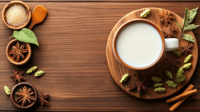Warm cup of milk enhanced with a rich blend of spices perfectly emulating the essence of indian masala tea