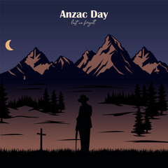 Anzac Day vector background illustration. it is suitable for card, banner, or poster