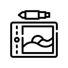 graphic tablet line icon