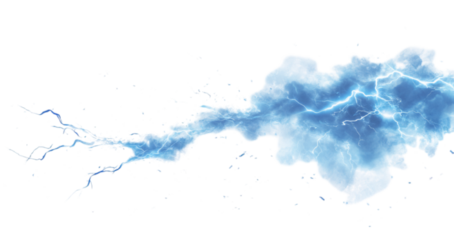 Lightning effect, light blue color, white background, png transparent