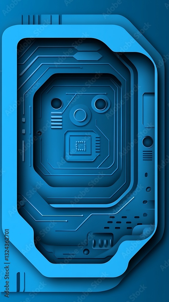 Poster futuristic circuit board pattern featuring an abstract design element