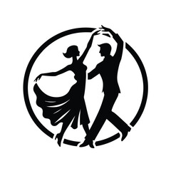 Elegant Dance Couple: Silhouette of Passionate Performance
