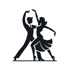 Elegant Dance Couple: Silhouette of Passionate Performance