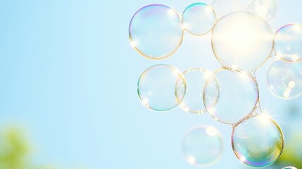 Sunlit Bubbles Create Sparkle On A Sunny Day