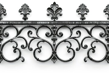 high definition picture of wrought iron elements isolated on white background