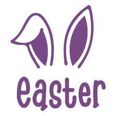 Easter typography clip art design on plain white transparent isolated background for card, shirt, hoodie, sweatshirt, apparel, tag, mug, icon, poster or badge