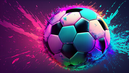 Obraz premium Background hyper realistic colorful football beautiful wallpaper hd best quality image art illustration design