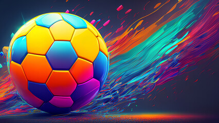 Fototapeta premium Background hyper realistic colorful football beautiful wallpaper hd best quality image art illustration design