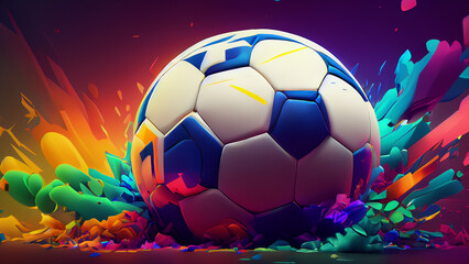 Fototapeta premium Background hyper realistic colorful football beautiful wallpaper hd best quality image art illustration design