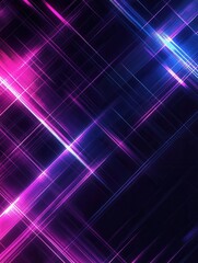 Neon abstract digital pattern with glowing lines in blue and purple shades against a dark gradient background