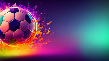 Naklejka premium Background hyper realistic colorful football beautiful wallpaper hd best quality image art illustration design