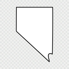 Nevada Map Black, State Border, United States, US America, Transparent Isolated, Variations. High detailed vector map - Nevada. Vector icon. Color set