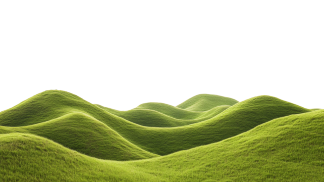 Green grassy hills rolling across transparent background - Powered by Adobe