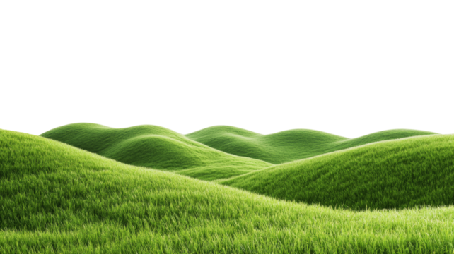 Green grassy hills rolling across transparent background - Powered by Adobe