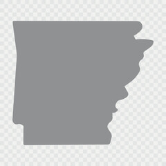 Arkansas Map Black, State Border, United States, US America, Transparent Isolated, Variations. High detailed vector map - Arkansas. Vector icon