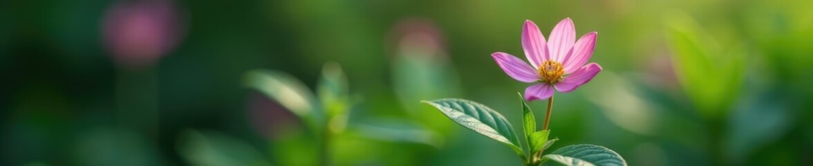 Delicate flower with slender stems and leaves, leaves, flowers