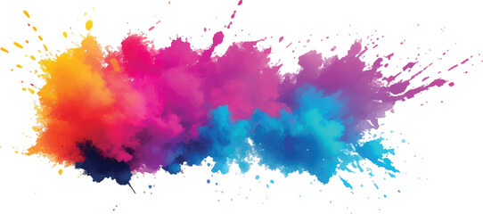 Vibrant Watercolor Splash and Brush Strokes, Imbuing the Canvas with Colorful and Bold Stains, Splashes, and Streaks, All Set Against a Clean White Background for a Contemporary and Artistic Flair.
