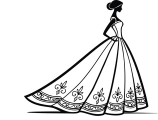 vector illustration of a princess with crown