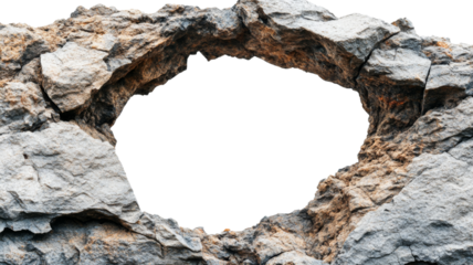 Rock arch creating a transparent frame on checkered background