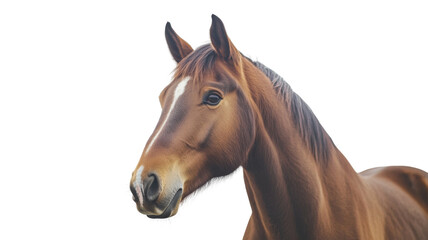 Obraz premium Portrait of chestnut horse posing on transparent background