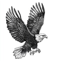 Fototapeta premium Majestic eagle in flight, wings spread wide, a powerful symbol of freedom and strength.