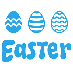 Easter typography clip art design on plain white transparent isolated background for card, shirt, hoodie, sweatshirt, apparel, tag, mug, icon, poster or badge