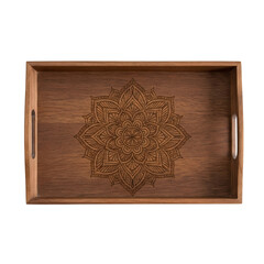 Wooden tray or plate transparent image