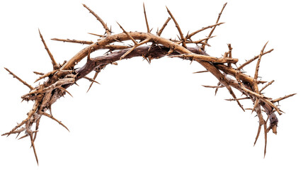 Crown of thorns representing suffering and sacrifice of jesus christ on transparent background