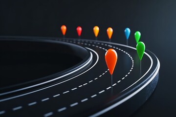 Colorful Roadmap to Success.
