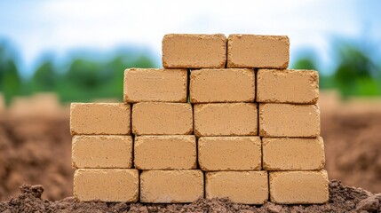 Obraz premium Sustainable Fly Ash Cement Bricks for Low-Cost Construction Solutions in Eco-Friendly Building Practices